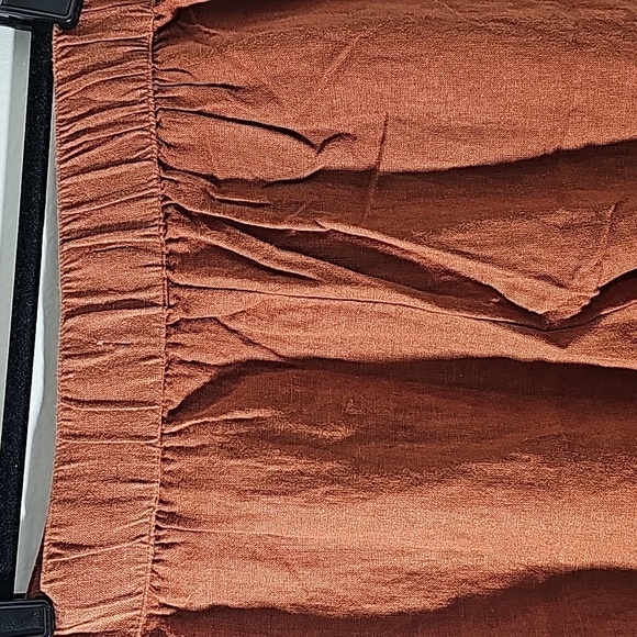 ABERCROMBIE & FITCH, women's linen wide leg pants. 2 side pockets medium. Rust - Picture 5 of 8